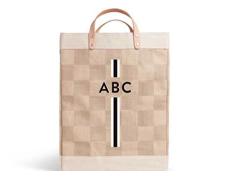Market Bag in Checker with Black Monogram, Select One