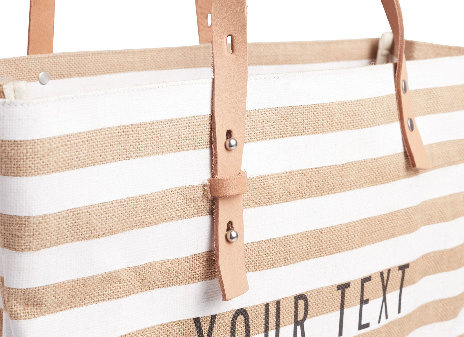 Shoulder Market Bag in White Stripes - Wholesale