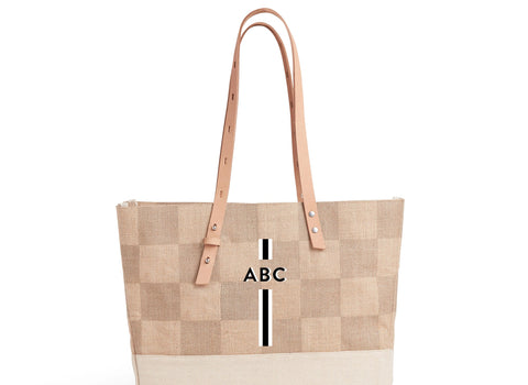 Shoulder Market Bag in Checker with Monogram, Select One