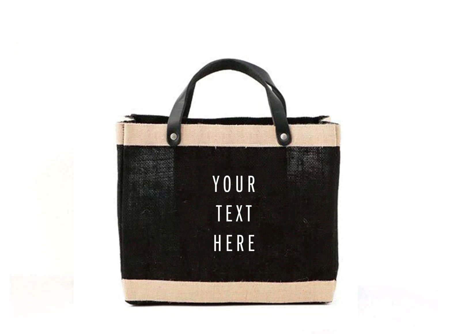 Customized Petite Market Bag in Black - Wholesale