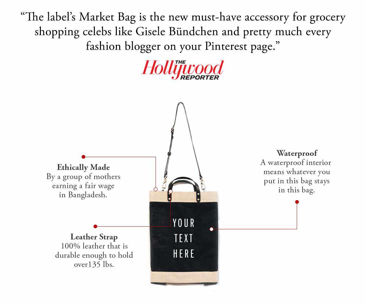 Market Bag in Black with Black Strap - Wholesale