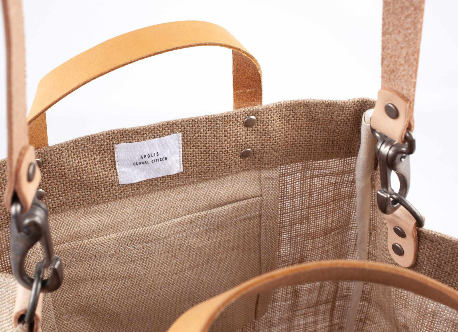 Market Bag in Natural with Strap - Wholesale