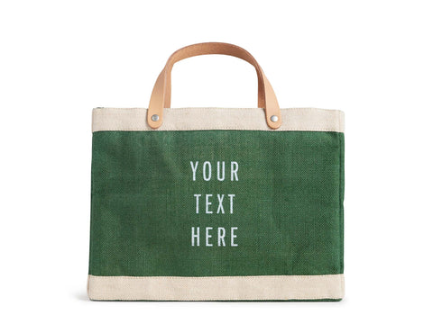 Customized Petite Market Bag in Field Green - Wholesale, White
