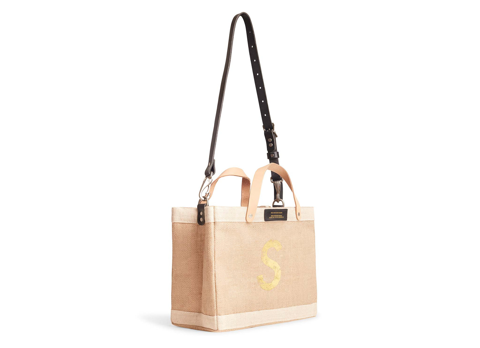 Customizable Gold Foil Detachable Handle Petite Market Bag | Artist Collaboration