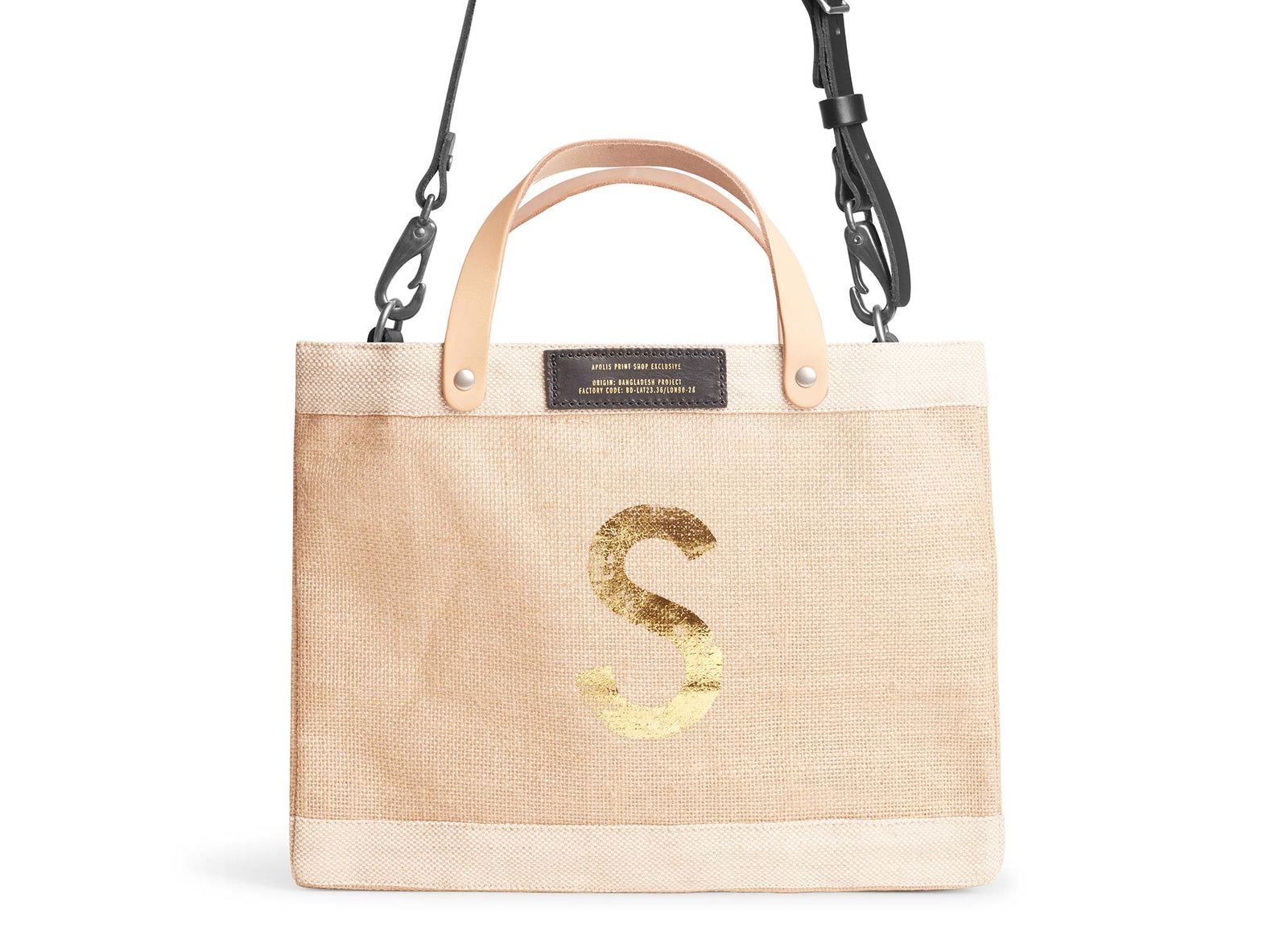 Customizable Gold Foil Detachable Handle Petite Market Bag | Artist Collaboration