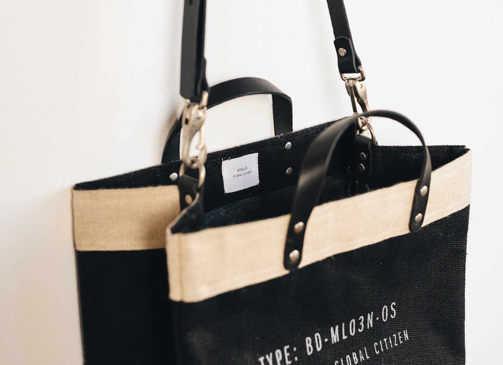 Market Bag in Black with Black Strap - Wholesale