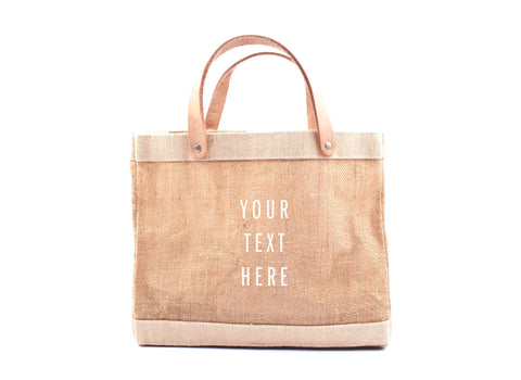 Customized Petite Market Bag in Natural - Wholesale, White