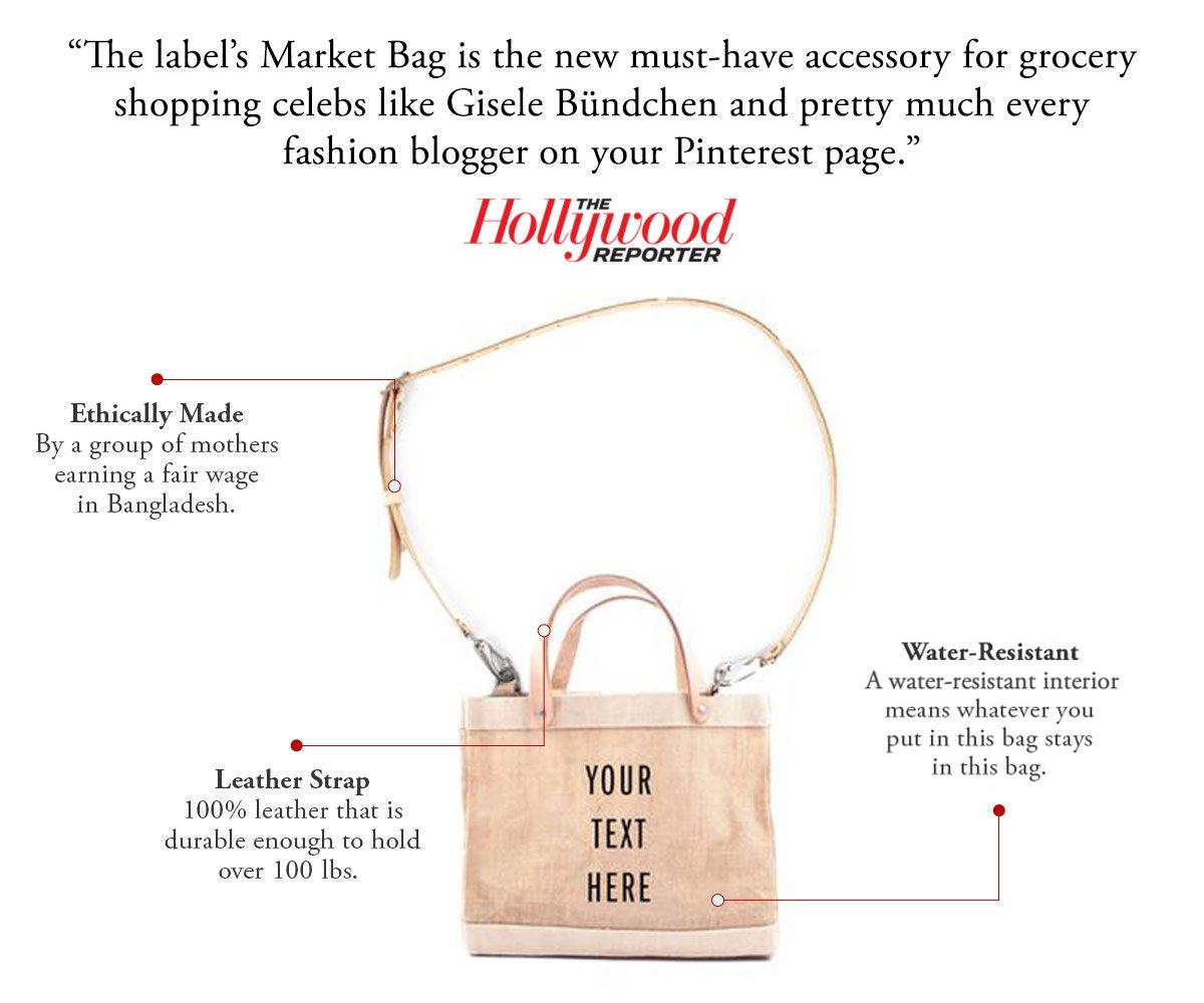 Petite Market Bag in Natural with Strap - Wholesale