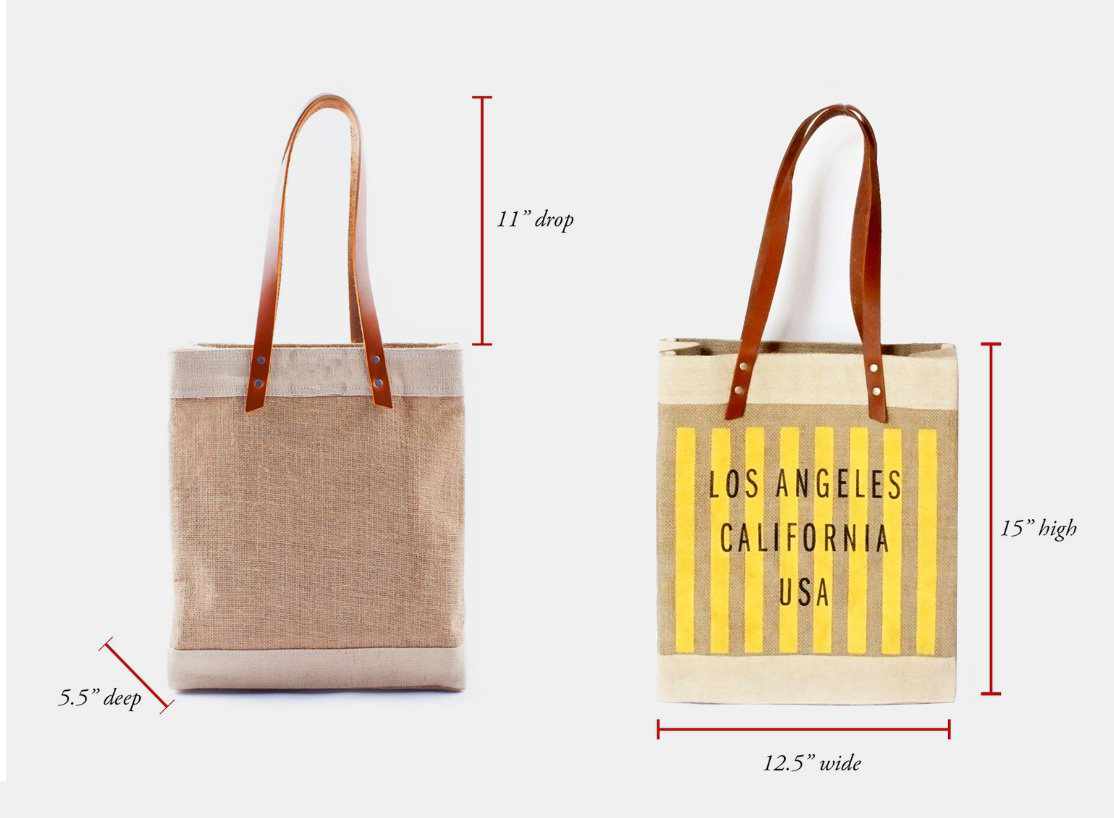 Customize Your Striped Long Handle Tote in Yellow